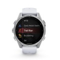 fenix 8 - 43mm AMOLED Srebrny z białym paskiem, sport