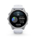 fenix 8 - 43mm AMOLED Srebrny z białym paskiem - nurkowanie