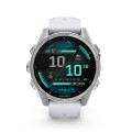 fenix 8 - 43mm AMOLED Srebrny z białym paskiem - front