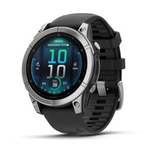 Garmin Fenix E 47 mm Srebrny z czarnym paskiem
